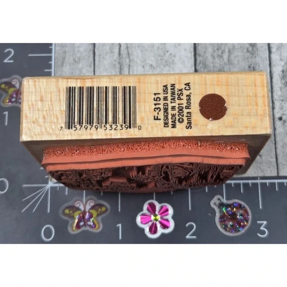 PSX Designs Luggage Suitcase F3151 2001 Travel Rubber Stamp Wood #H119